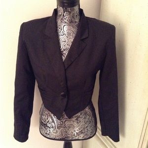 VINTAGE 80's DAILY HABIT CROP BLACK BLAZER 5